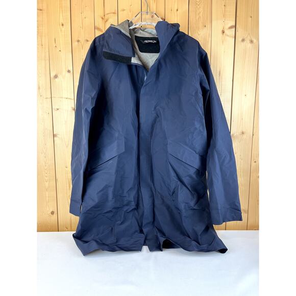 Arc'teryx Blue Trench Coat Weather-Resistant Minimalist Design - Picture 1 of 9